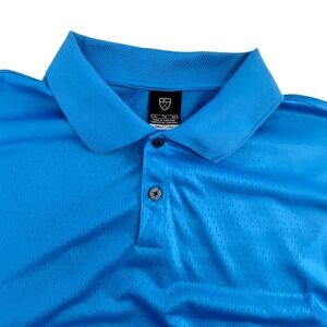 Nike Fit Dry Polo Shirt Mens XL‎ Blue Mesh Panels Sport Golfcore Performance